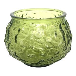 Vintage MCM E.O. Brody 1960’s-70’s Avocado Green Pressed Glass Vase Planter